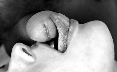 Imagen etiquetada con: Black and White, Blowjob, Art, Dick, Tongue