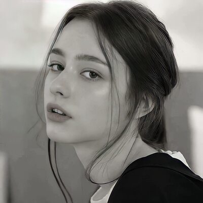 Imagen etiquetada con: Black and White, Brunette, Dasha Taran, Close-up, Cute, Eyes, Face, Russian, Safe for work
