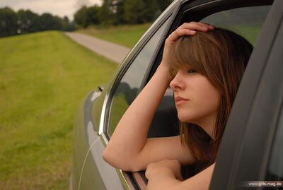 Imagen etiquetada con: Brunette, Car, Cute, Safe for work, Sexy Wallpaper